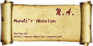 Munár Absolon névjegykártya